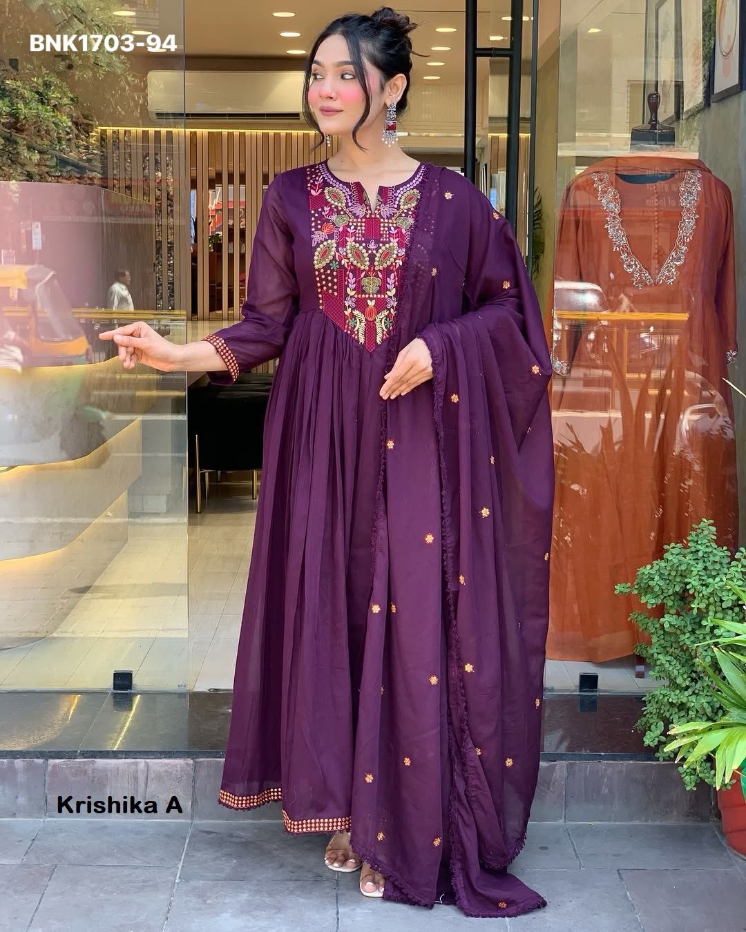Anarkali Kurti ~ Pant & Dupatta - BNK1703