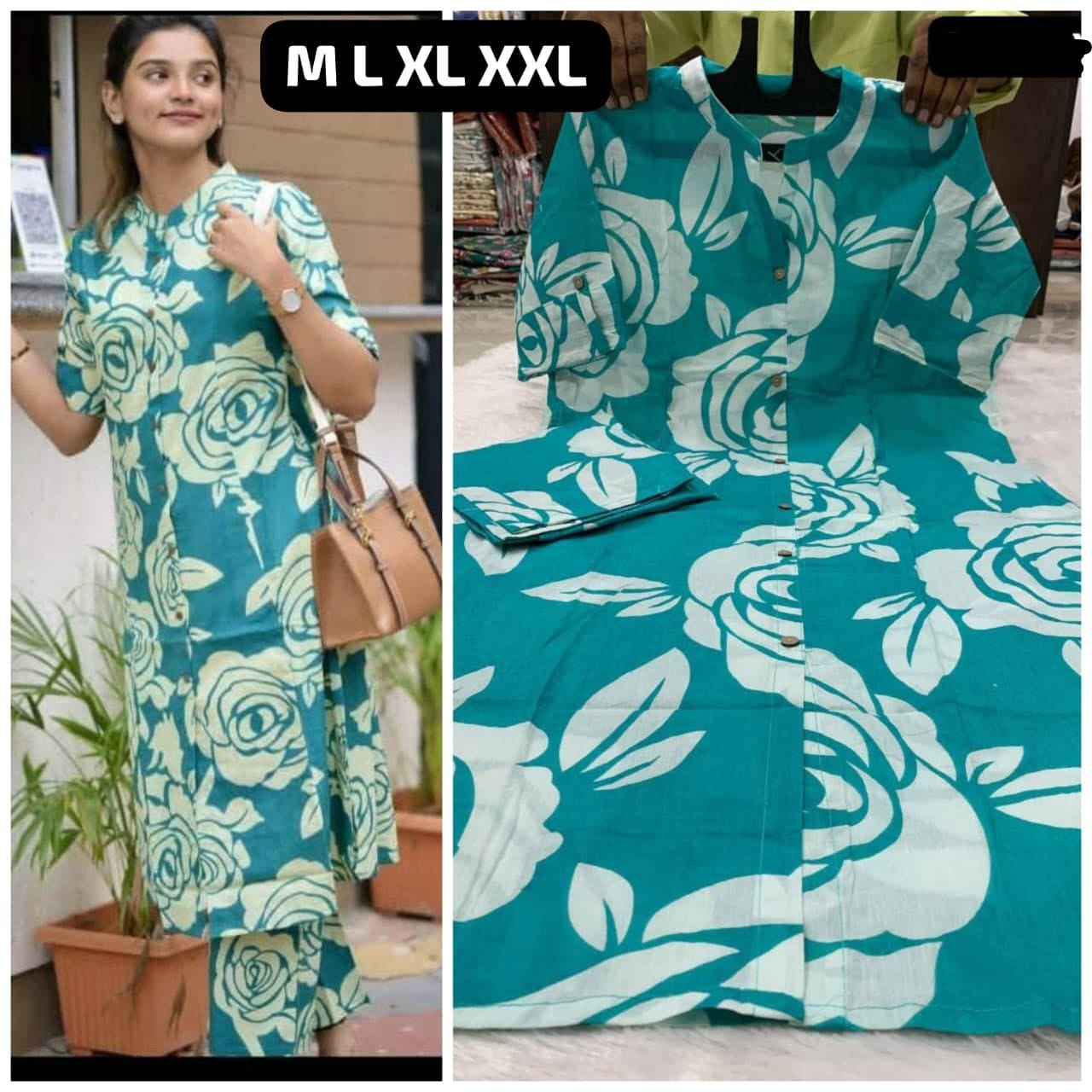 SUMMER DHAMAKA DESIGNER COLLECTION- Summer with our amazing kurti Pant set - MDN015