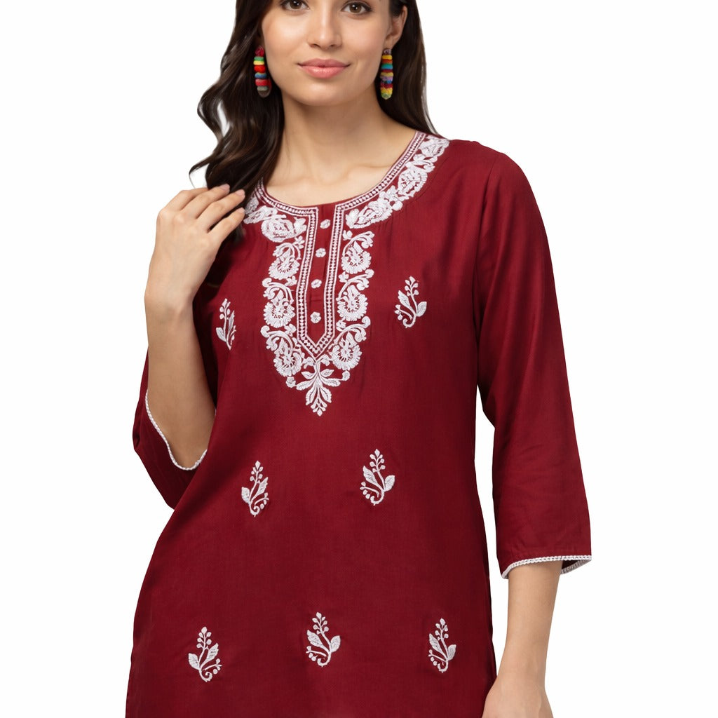 URBAN GRACE – MAROON SHORT KURTI