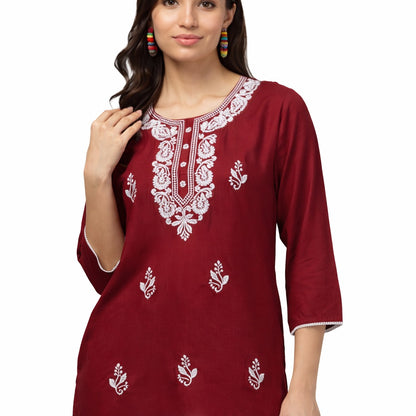 URBAN GRACE – MAROON SHORT KURTI