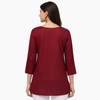 URBAN GRACE – MAROON SHORT KURTI