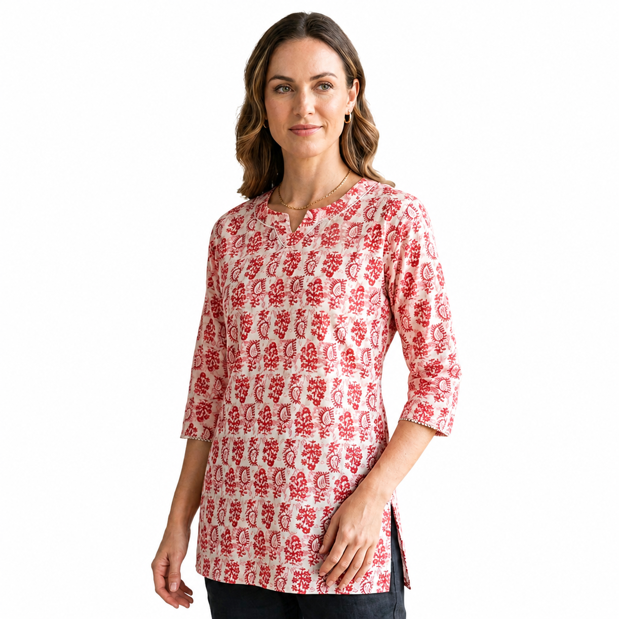 SUMMER GLOW CAMBRIC - PINK SHORT KURTI