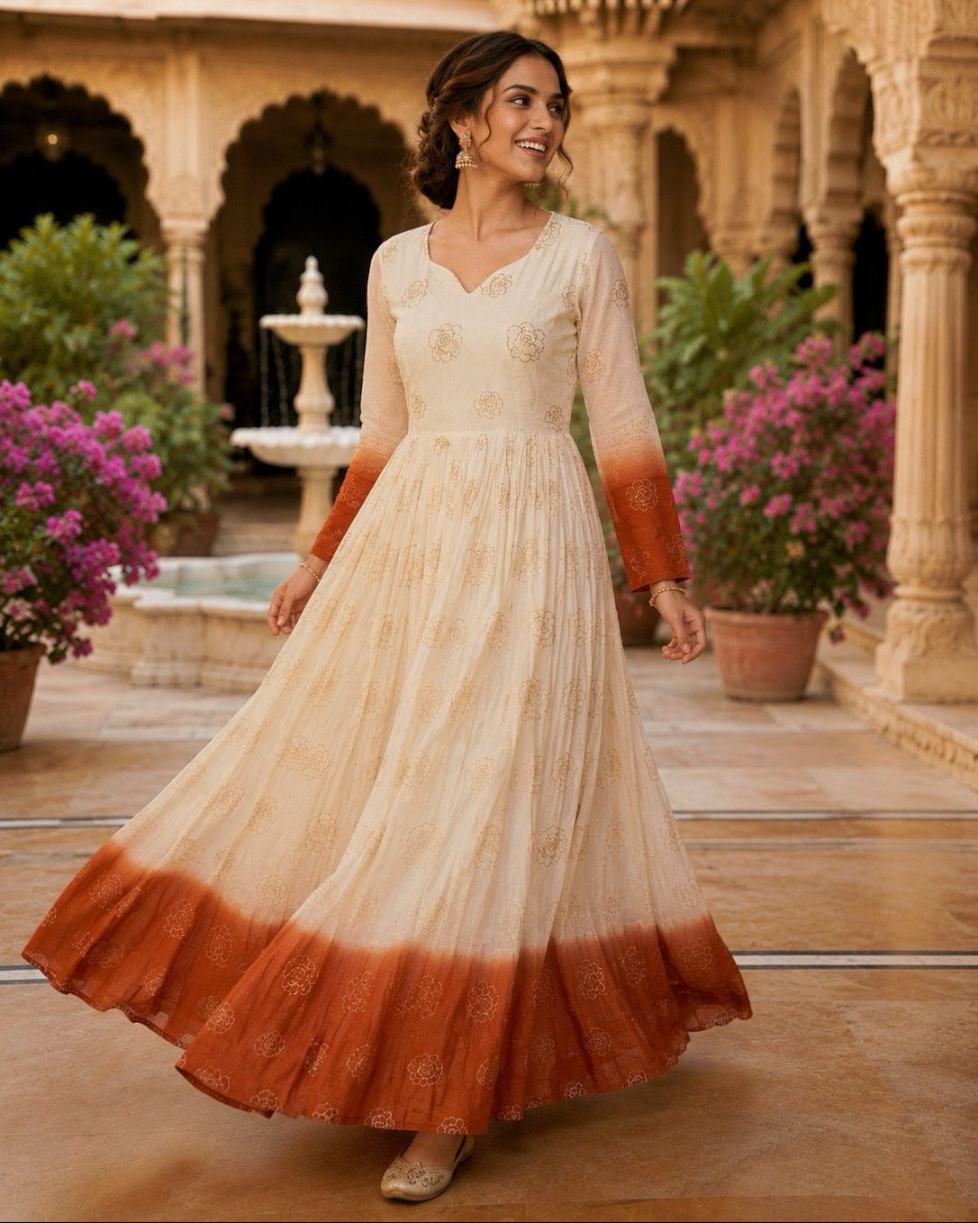 Ivory & Terracotta / Off-White & Burnt Orange