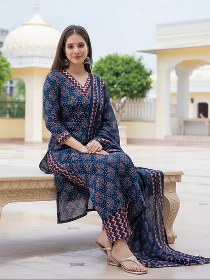 “Women’s Ethnic Wear – Rayon Kurti Pant Dupatta Set”

