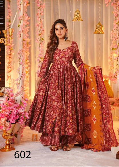 MNK1876‑Premium‑MaslinSilk‑KurtiPantDupatta‑MaroonOrangePinkCollection.jpg