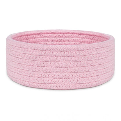 Generic Cotton 8x3 Inch Round 1 Pcs Bedside Organizer With Out Lid (Pink)