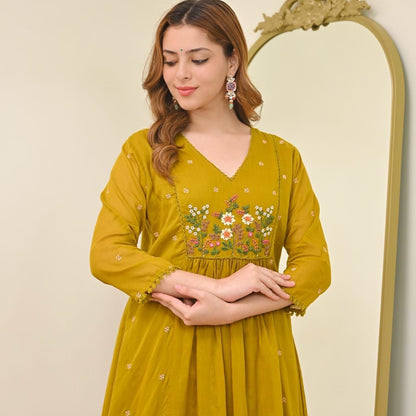 Mull-Chanderi Embroidered - BNK1706