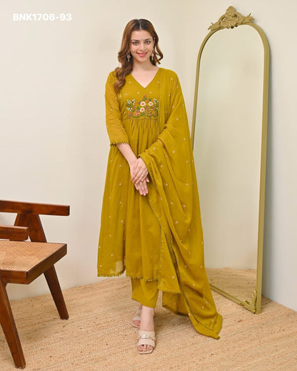 Mull-Chanderi Embroidered - BNK1706