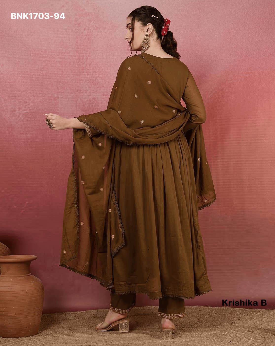 Anarkali Kurti ~ Pant & Dupatta  - BNK1703