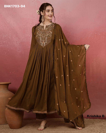 Anarkali Kurti ~ Pant & Dupatta  - BNK1703