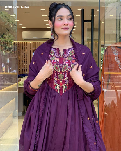 Anarkali Kurti ~ Pant & Dupatta  - BNK1703