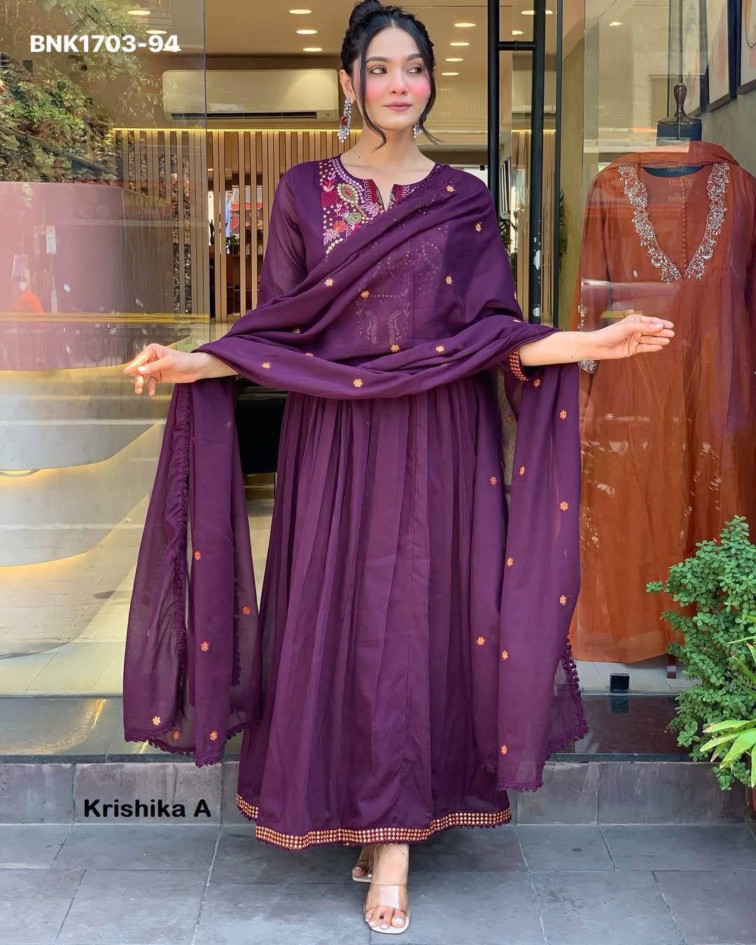 Anarkali Kurti ~ Pant & Dupatta  - BNK1703