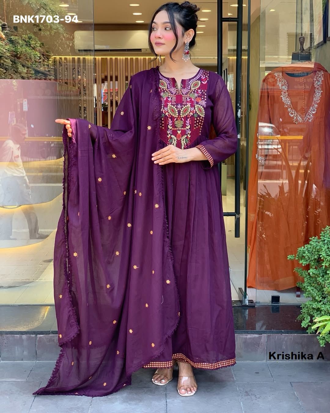 Anarkali Kurti ~ Pant & Dupatta  - BNK1703