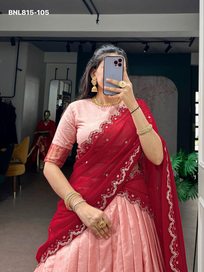 Lehenga with border - BNL815