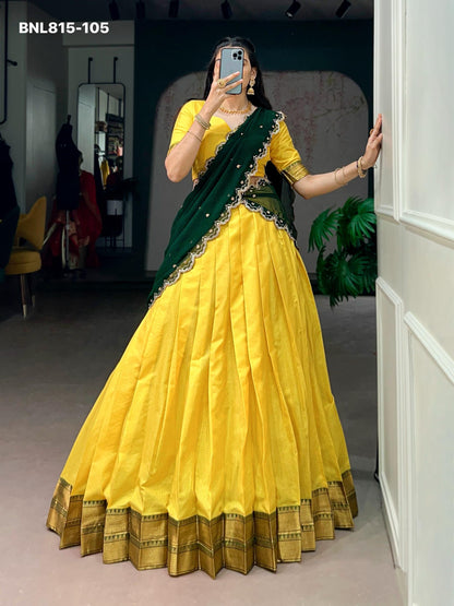 Lehenga with border - BNL815