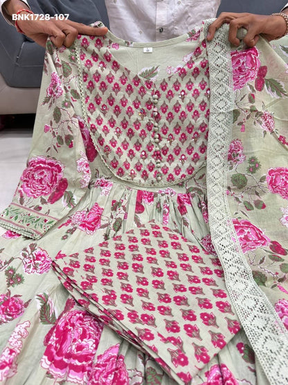 Fully Flair Anarkali With Hand work-BNK1728