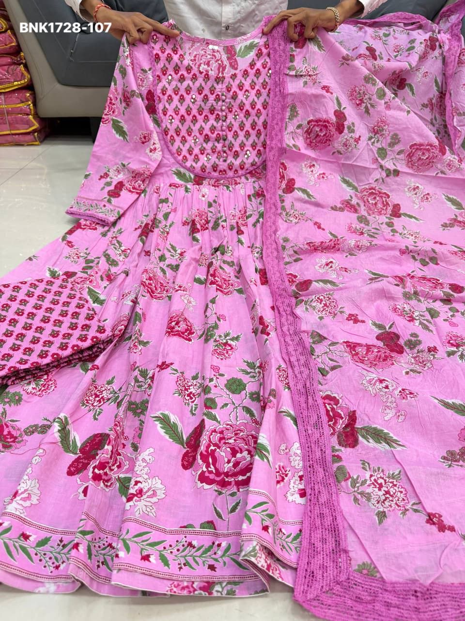 Fully Flair Anarkali With Hand work-BNK1728