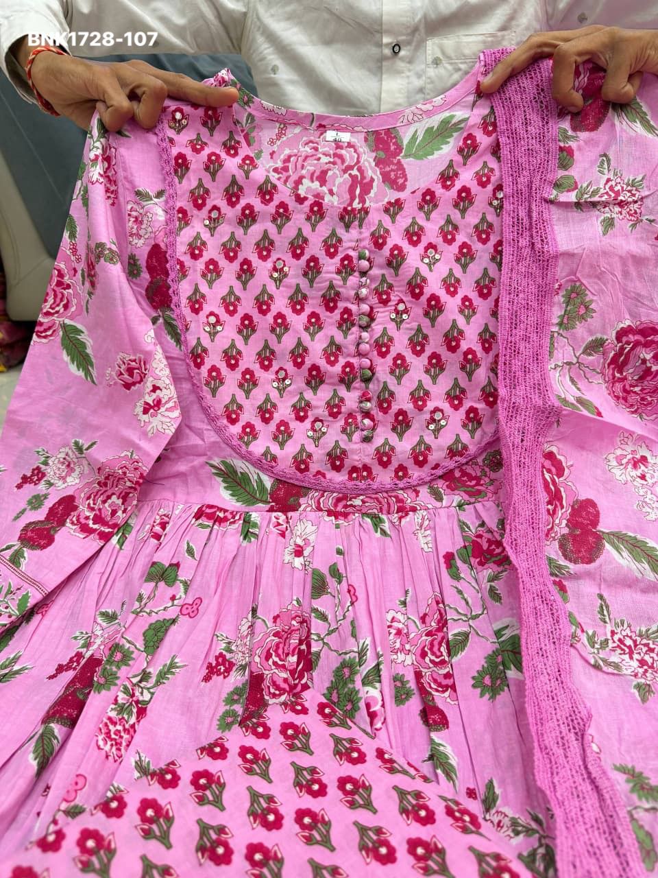 Fully Flair Anarkali With Hand work-BNK1728
