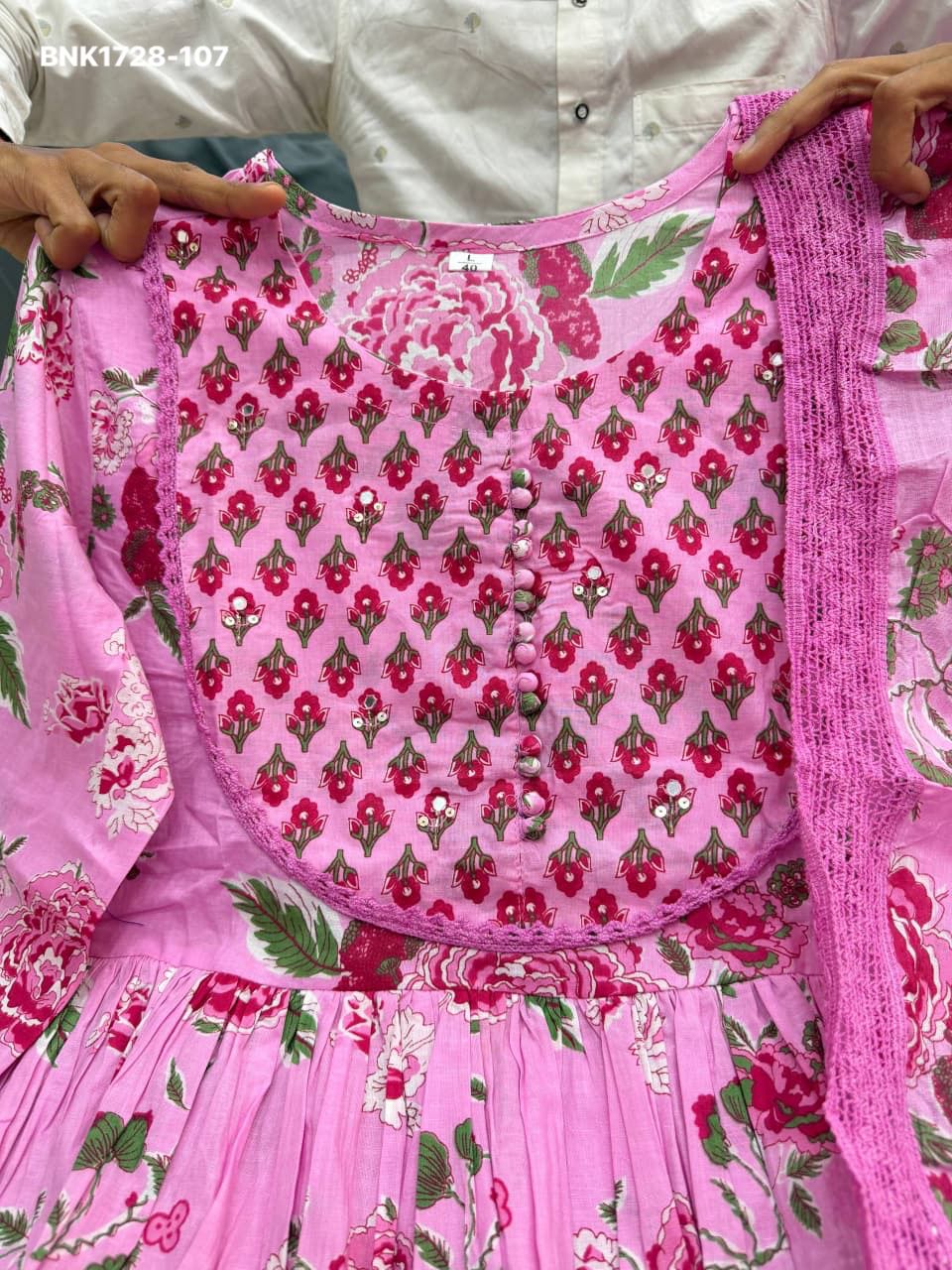 Fully Flair Anarkali With Hand work-BNK1728
