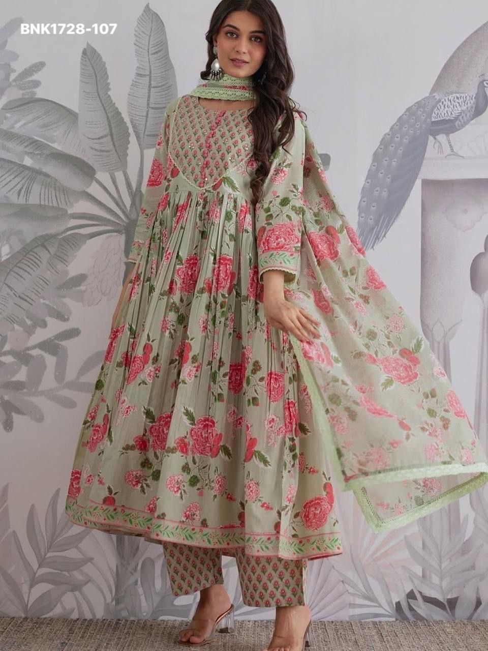 Fully Flair Anarkali With Hand work-BNK1728