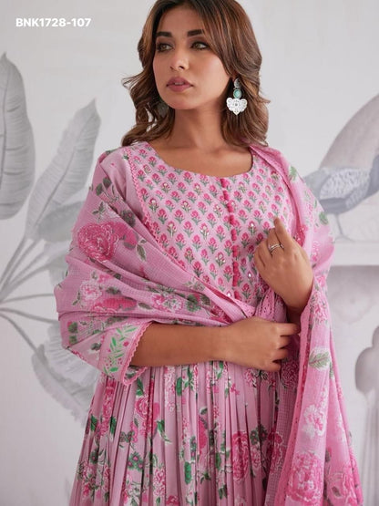 Fully Flair Anarkali With Hand work-BNK1728