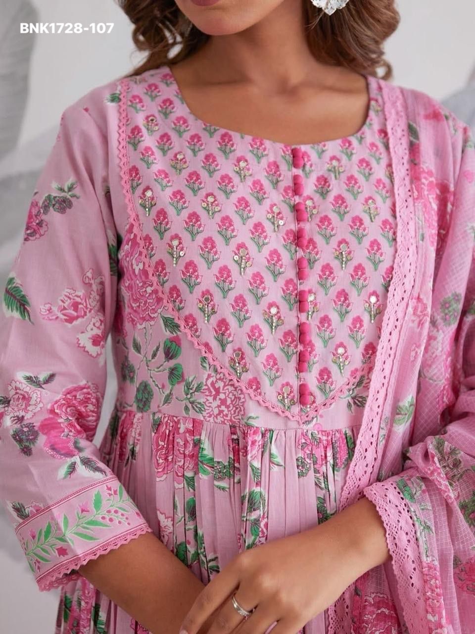 Fully Flair Anarkali With Hand work-BNK1728