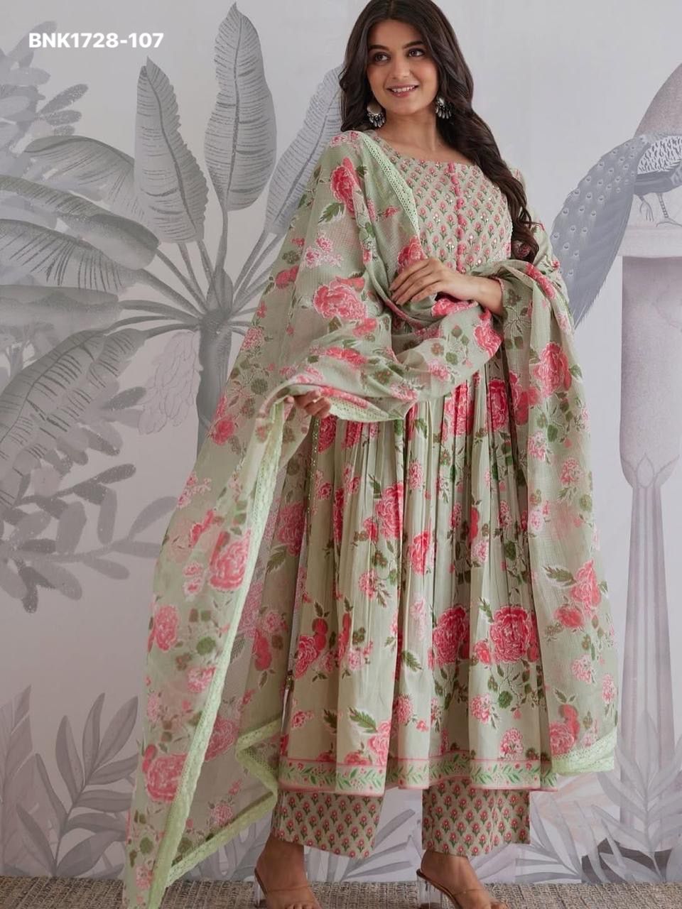 Fully Flair Anarkali With Hand work-BNK1728