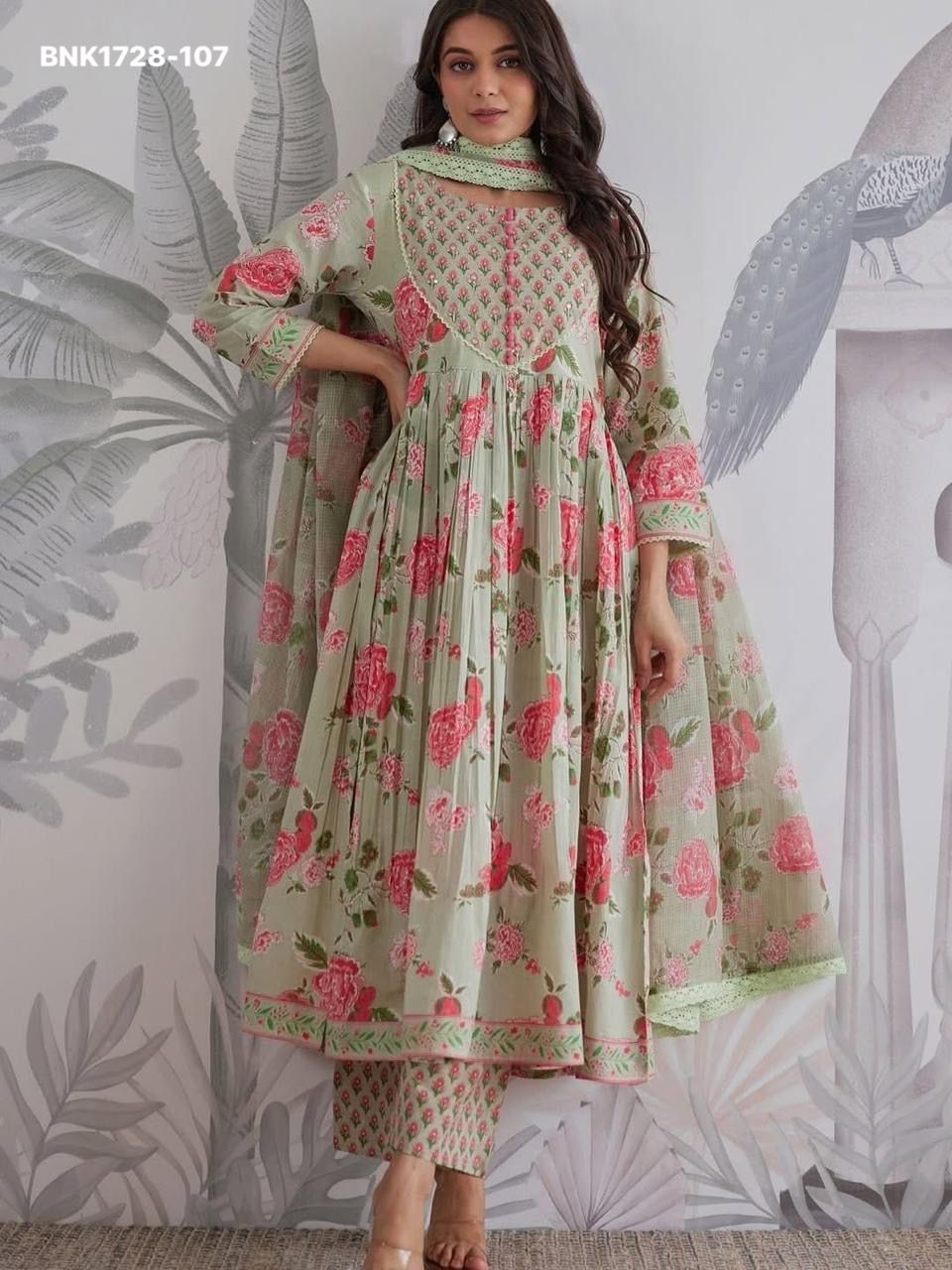 Fully Flair Anarkali With Hand work-BNK1728