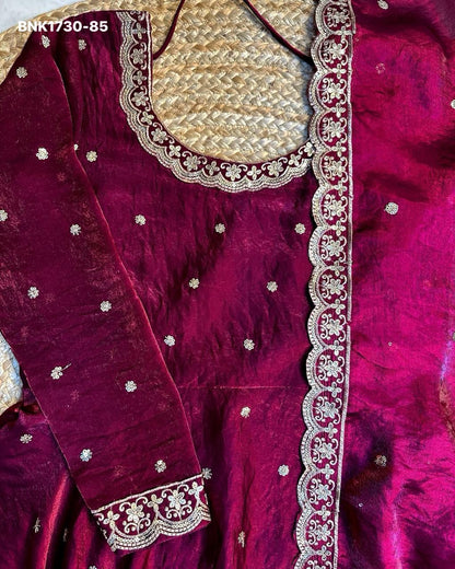 embroidery Gown Dupatta Fendi silk- BNK1730