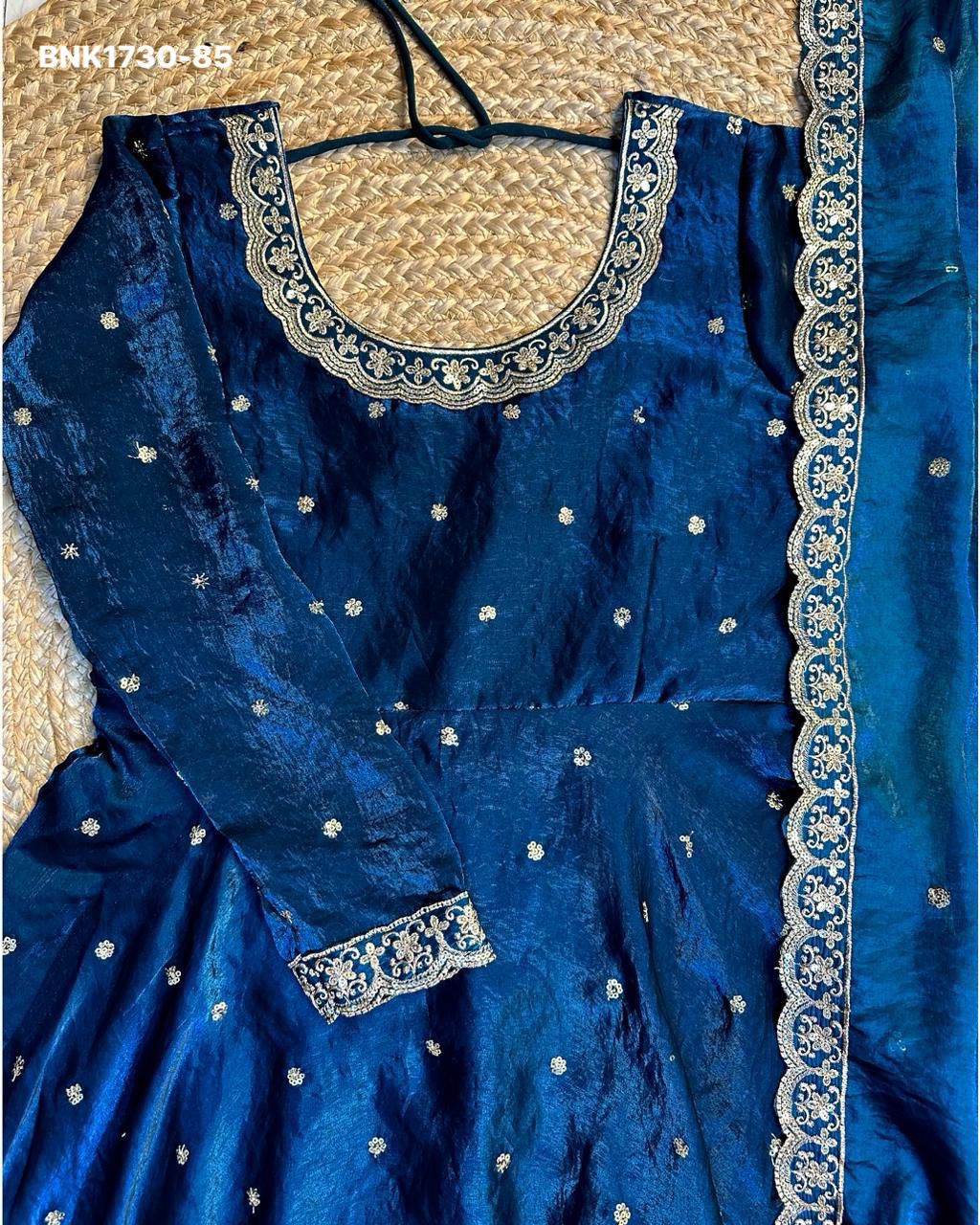 embroidery Gown Dupatta Fendi silk- BNK1730
