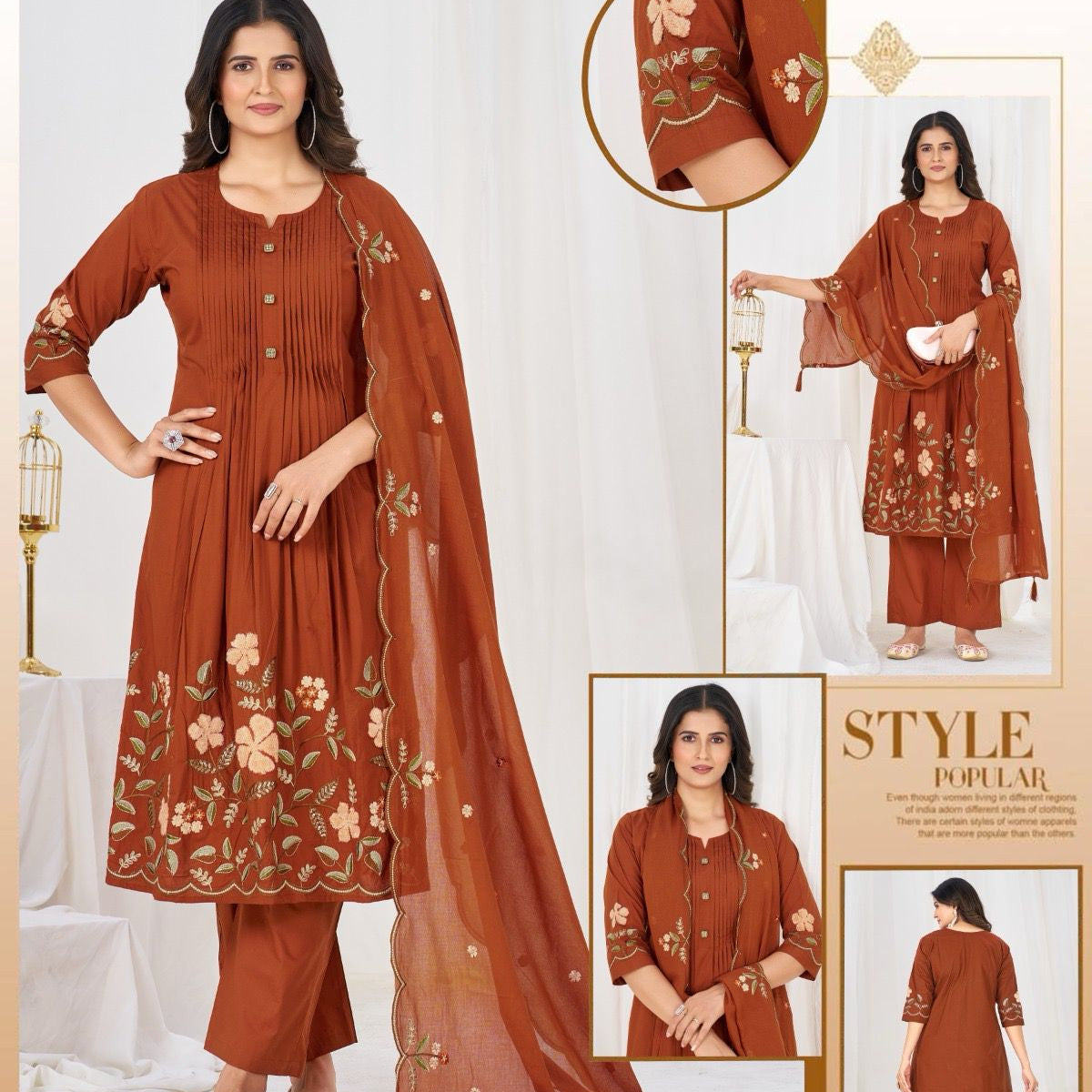 Anarkali Kurti Set (Cotton): BNK1735