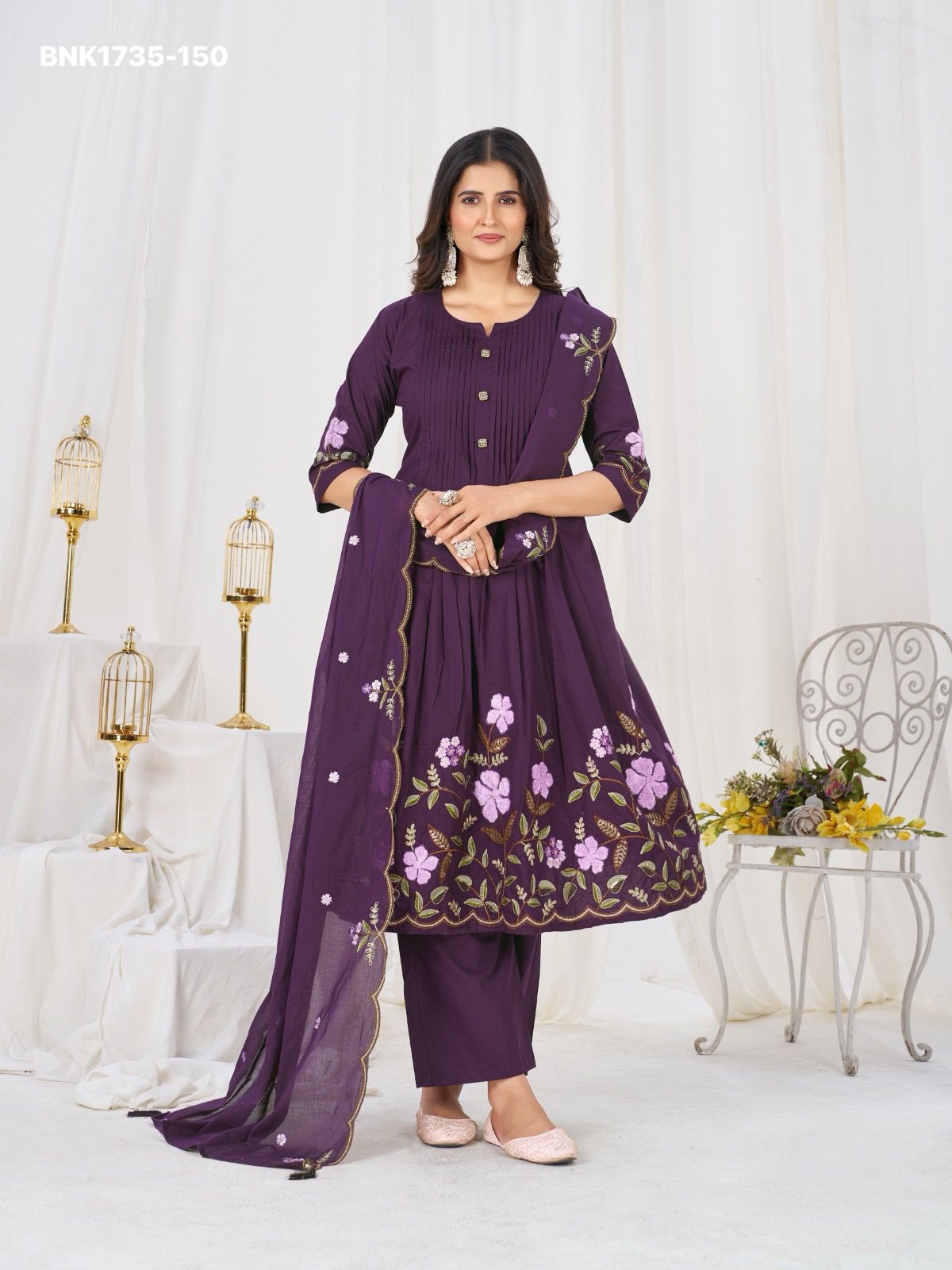 Anarkali Kurti Set (Cotton): BNK1735