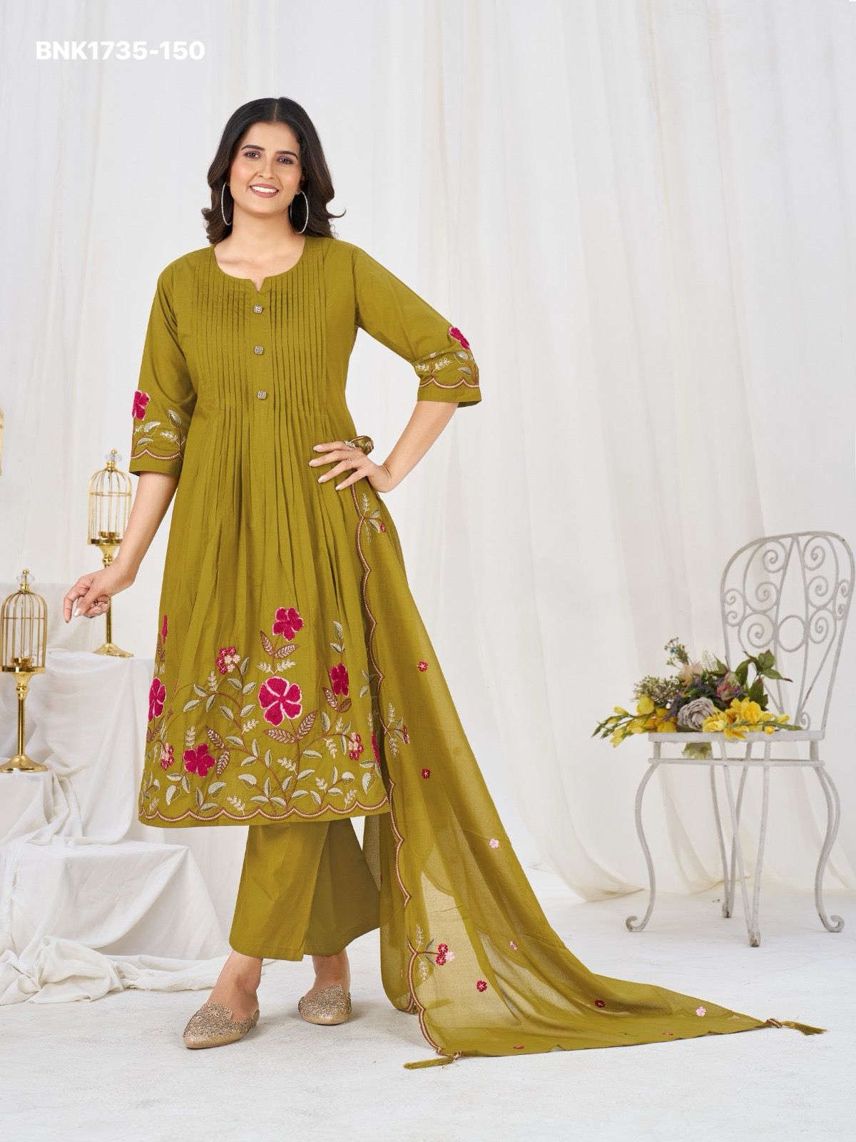 Anarkali Kurti Set (Cotton): BNK1735