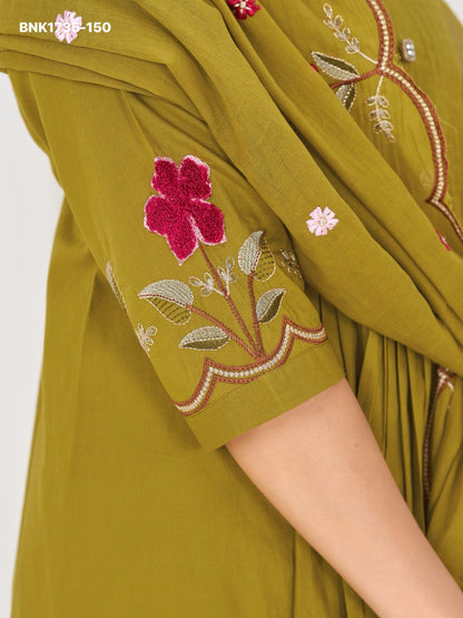Anarkali Kurti Set (Cotton): BNK1735