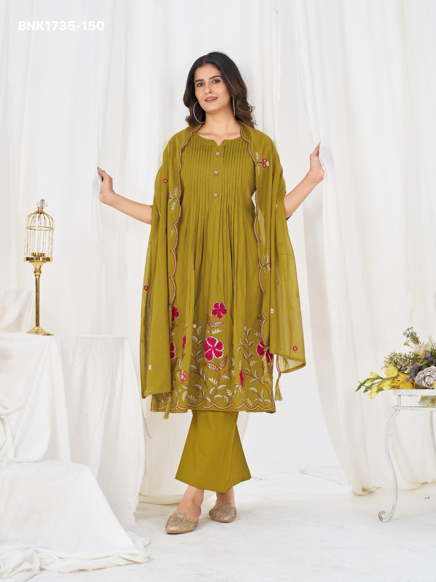 Anarkali Kurti Set (Cotton): BNK1735