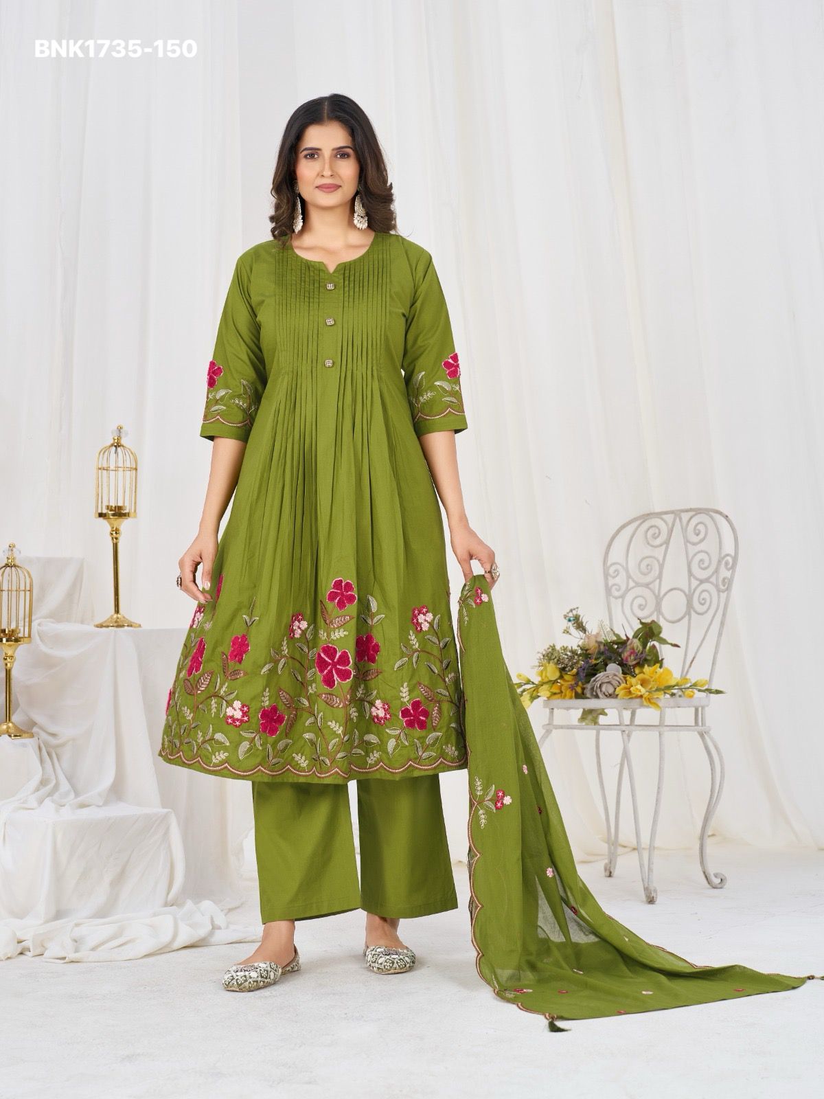 Anarkali Kurti Set (Cotton): BNK1735
