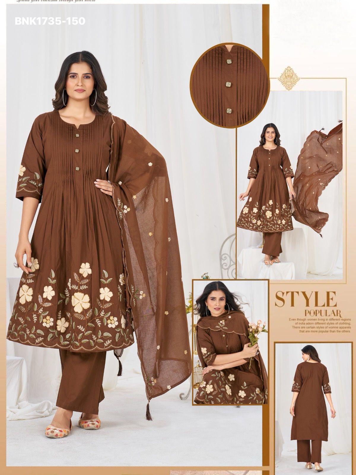 Anarkali Kurti Set (Cotton): BNK1735