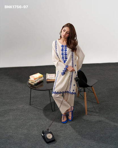 Chanderi Silk Embroidery work Party Wear -BNK1756