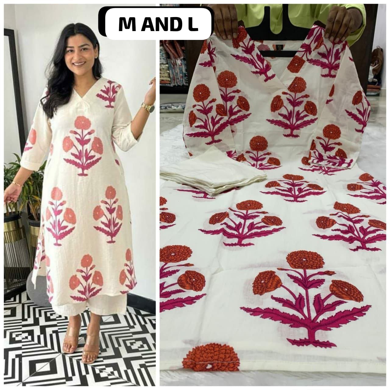 SUMMER DHAMAKA DESIGNER COLLECTION- Summer with our amazing kurti Pant set - MDN017