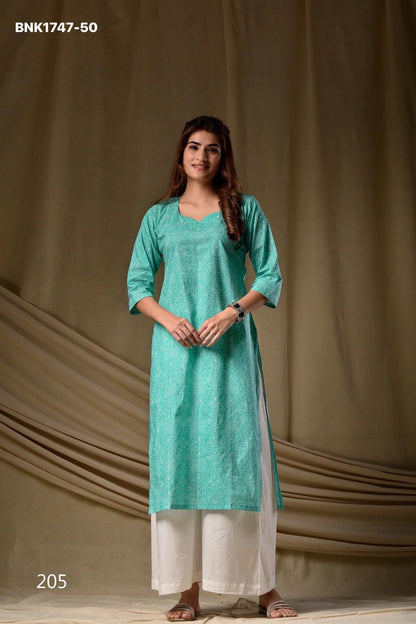 Beautiful RAYON Printed Causal Wear Kurti - BNK1747