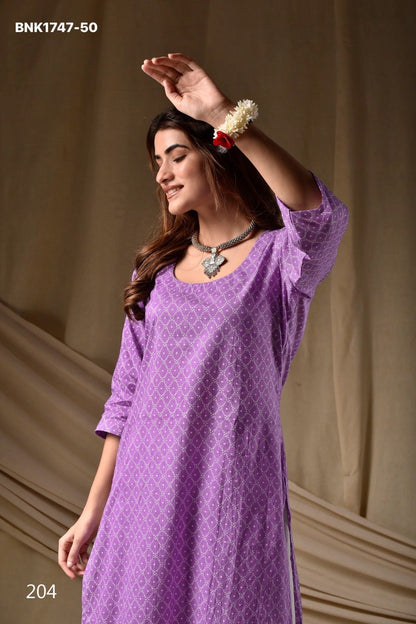 Beautiful RAYON Printed Causal Wear Kurti - BNK1747