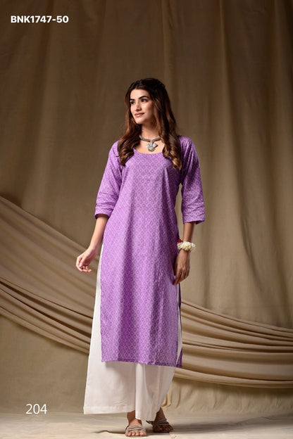 Beautiful RAYON Printed Causal Wear Kurti - BNK1747