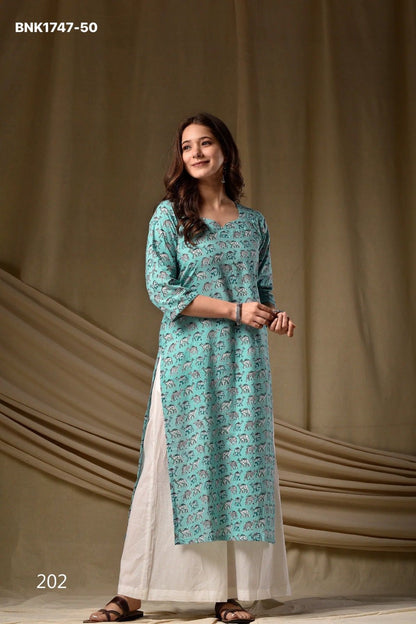 Beautiful RAYON Printed Causal Wear Kurti - BNK1747