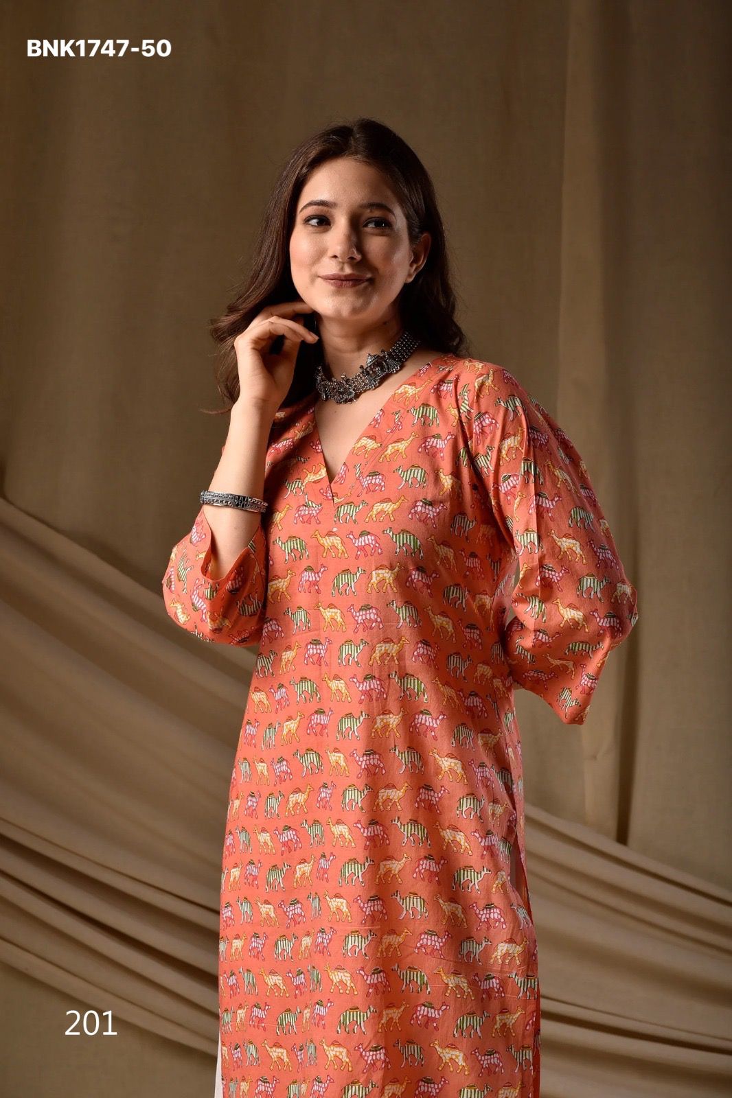 Beautiful RAYON Printed Causal Wear Kurti - BNK1747