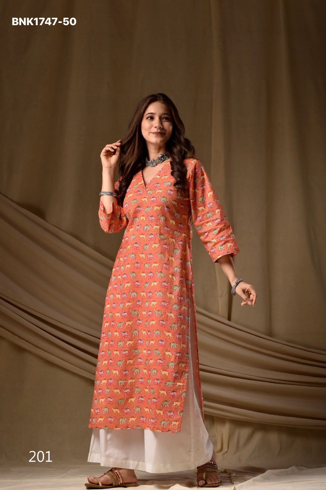 Beautiful RAYON Printed Causal Wear Kurti - BNK1747