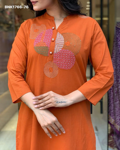 RAYON SLUB COTTON Multi Thread Embroidery Stich Work- BNK1766