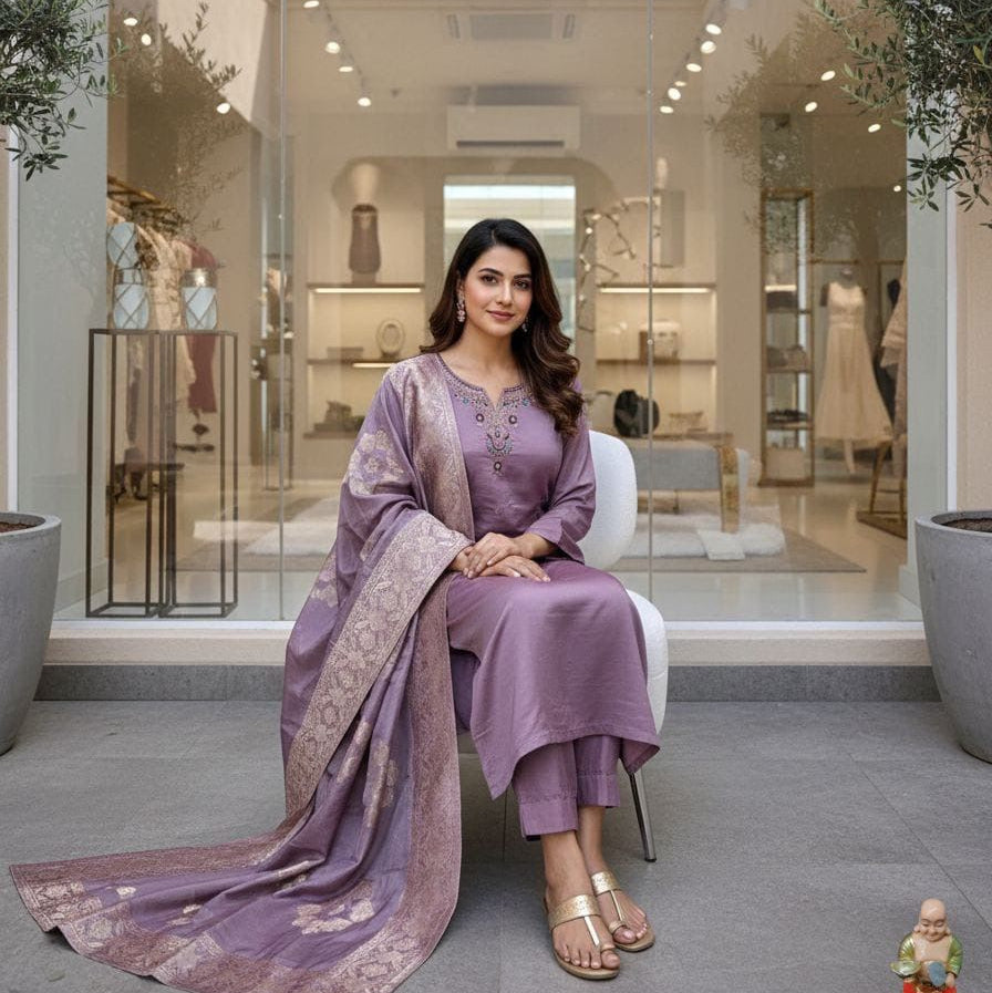 Premium Rangeela Silk (Soft & Lustrous)-Pure Hand Work-BNK1761