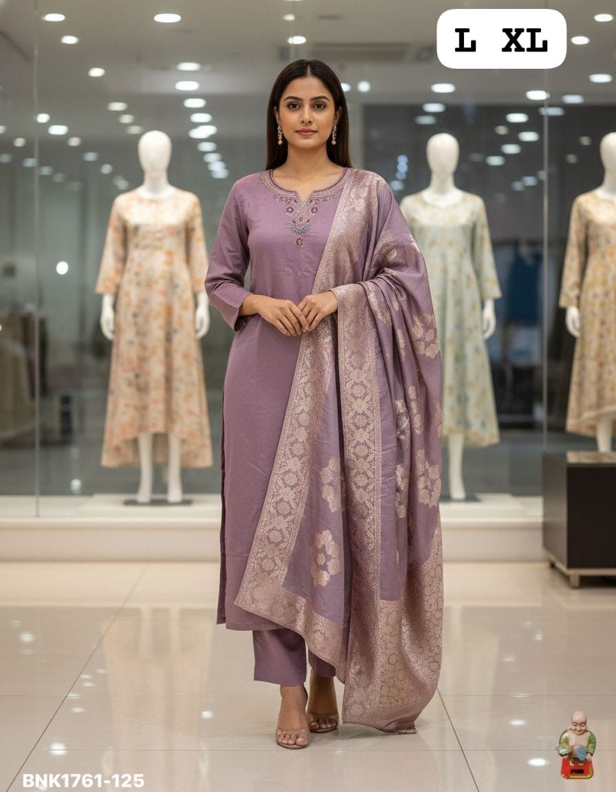 Premium Rangeela Silk (Soft & Lustrous)-Pure Hand Work-BNK1761
