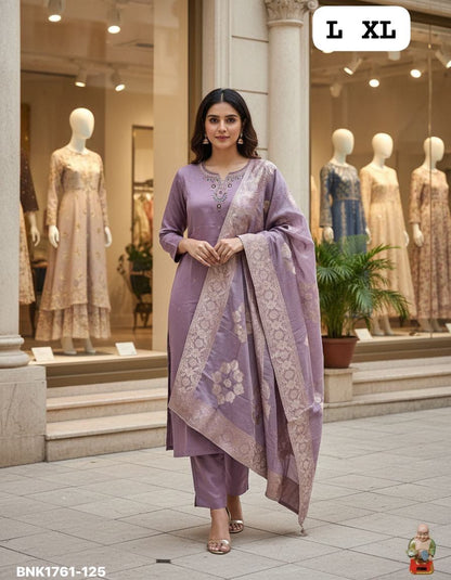 Premium Rangeela Silk (Soft & Lustrous)-Pure Hand Work-BNK1761