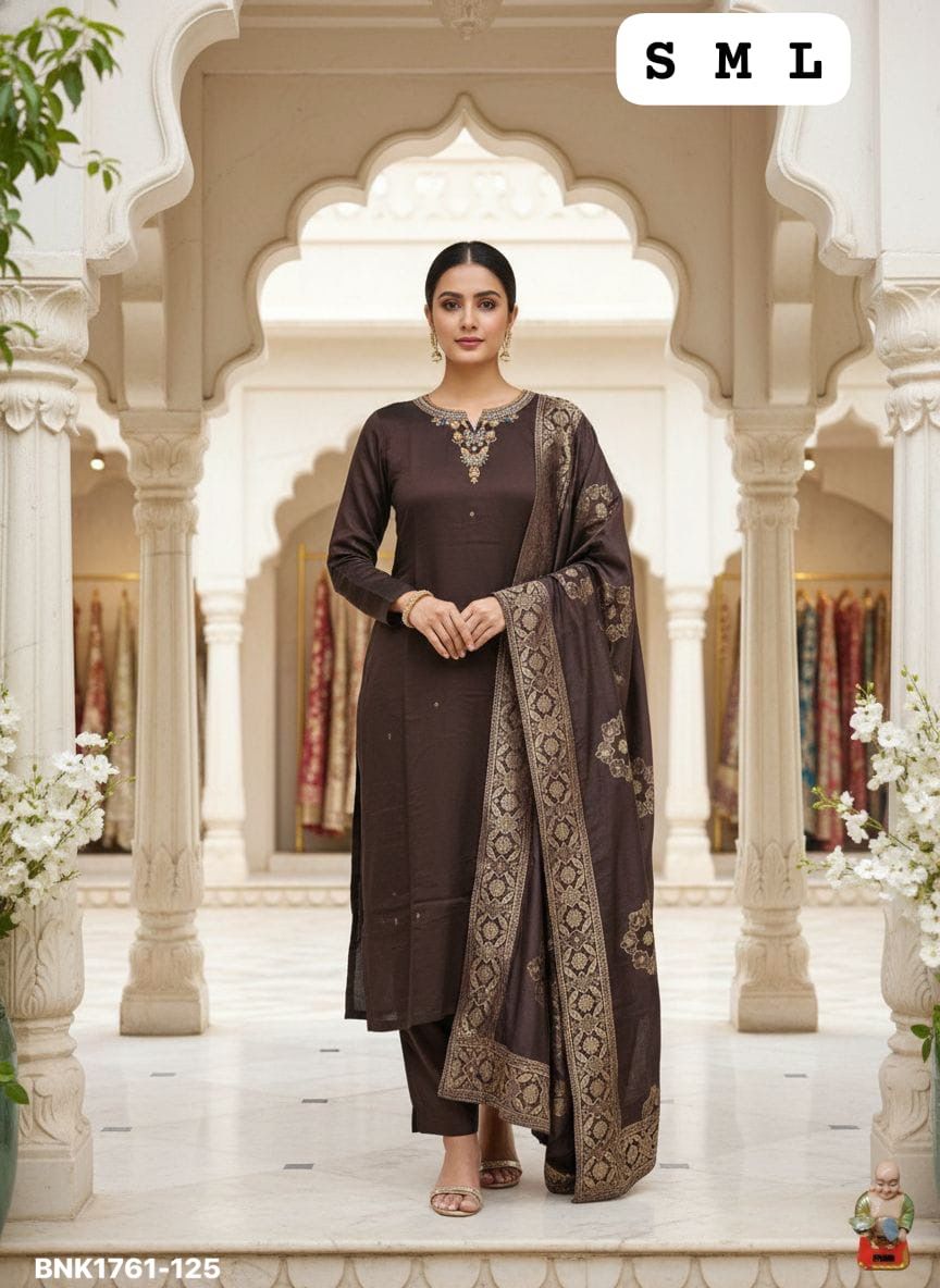Premium Rangeela Silk (Soft & Lustrous)-Pure Hand Work-BNK1761